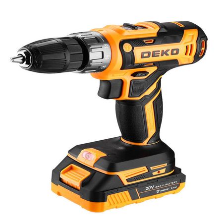 дрель-шуруповерт DEKO DKCD20V 20В Li-Ion 2х3,0Ач + набор 63 предмета дрель шуруповерт deko dkcd20v 20в li ion 2х3 0ач   63 предмета