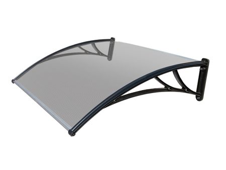 козырек для входной двери UGO LOKS 120x100x28см прозрачный поликарбонат поликарбонат сотовый practiq 6000х2100х4мм прозрачный