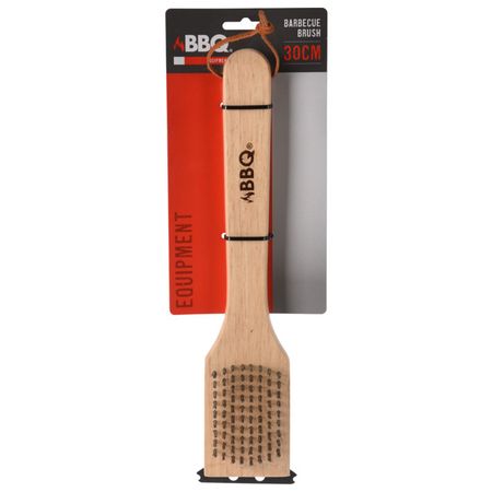 щетка для барбекю 300х65х35мм с деревянной ручкой стеки для гриля 50шт 25см дерево