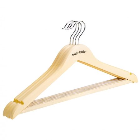 набор вешалок ATTRIBUTE Siluet Cream 4шт 44см универсальные дерево, металл крючки для вешалок пластиковые металл 30 шт