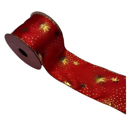 лента п\э MAXIJOY 6см 2,7м красный млечный путь шар maxijoy белые бусы 80мм стекло красный