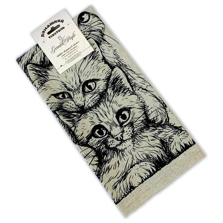 комплект полотенец кухонных Шалуны 35х60см 2шт серый, арт. НК-81-35-Ш комплект полотенец кухонных ваф таксы 35х60см 2шт   арт лв 308 таксы