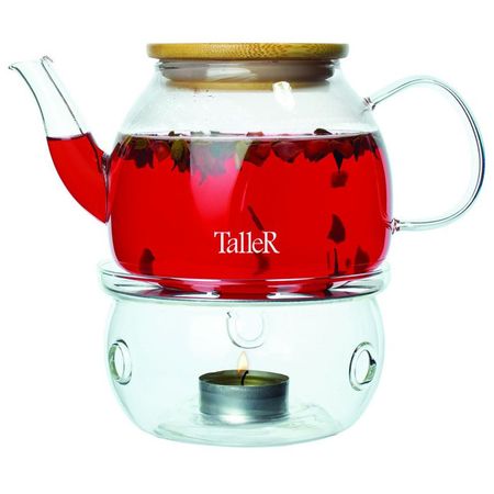 чайник заварочный TALLER 800мл с подогревом термостекло, бамбук чайник заварочный nouvelle home glass style 1 6л боросиликатное стекло бамбук нерж
