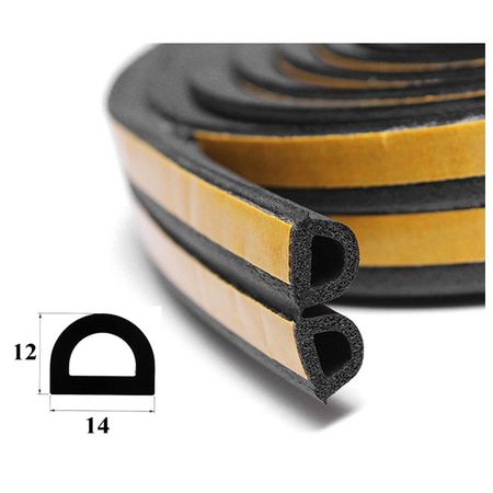 уплотнитель для окон и дверей D-профиль 6000х14х12мм черный EPDM резиновые уплотнительные кольца epdm черные толщина 2 мм