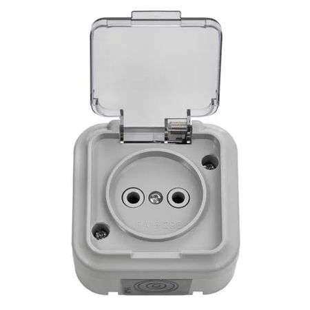 розетка 1 пост BYLECTRICA Пралеска Аква б/з IP54 16А 250В серый коробка распределительная bylectrica 90х87х43мм ip54 серый