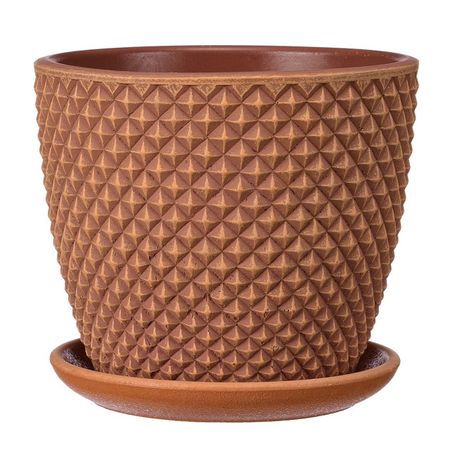 горшок бетонный с поддоном Грань бутон 1,31л d15см терракот горшок для ов fujian jianteng тюльпан c поддоном 15х15х13 5 см
