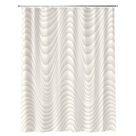 занавеска для ванной FORA SPLINE 180х180см полиэстер белый с бежевым