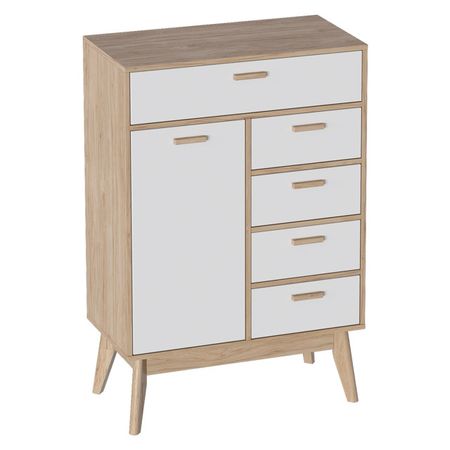 комод высокий Калгари 805x390x1190мм дуб натуральный светлый/белый матовый натуральный кристалл кварц белый кластер