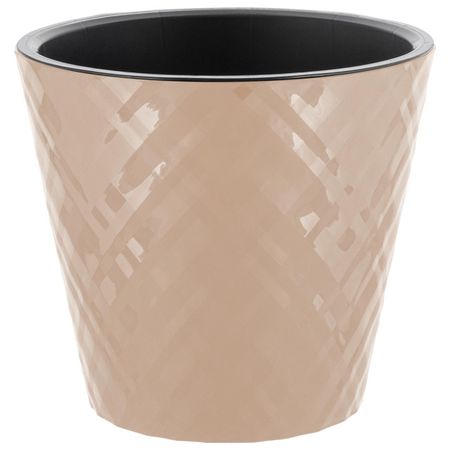 горшок для цветов InGreen Manhattan 3,3л d19см h17,3см c дренаж. вставкой молочн. шоколад горшок для ов ingreen villa de fiori 1 1л d13см h12 2см с фиксируемым поддоном молочн шоколад