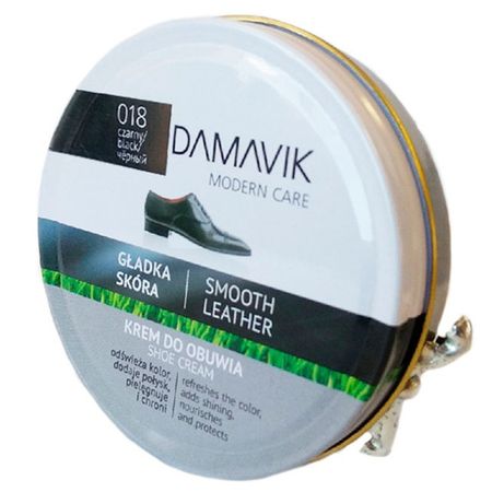 крем для обуви DAMAVIK банка с губкой 50мл черный крем блеск для обуви sitil бес ная 60 мл
