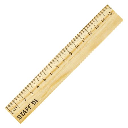 линейка STАFF 15см деревянная чертежный стамм s линейка 15см треугольник 30 треугольник 45 транспортир
