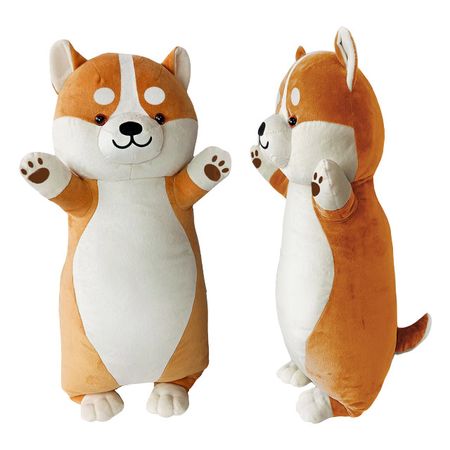 подушка декоративная валик Корги 64х27см бежевая, арт.ПД-Корги Б гелиевые шары moonbiffy корги хаски