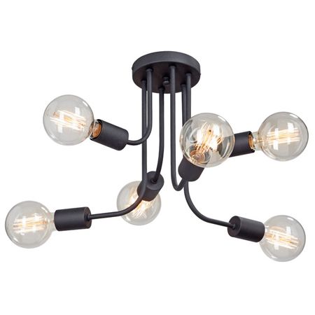 люстра потолочная VITALUCE Конста 6x40Вт E27 металл черный трансформатор освещения ysrsai zigbee 24в 120 240вт cct rgbcct