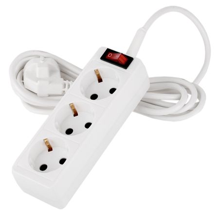 удлинитель РЕАЛЬНАЯ ЭЛЕКТРИКА 10м ПВС 3х0,75мм 3 гнезда с заземлением и выключателем белый удлинитель ovivo 4 гнезда с з 5 метров белый