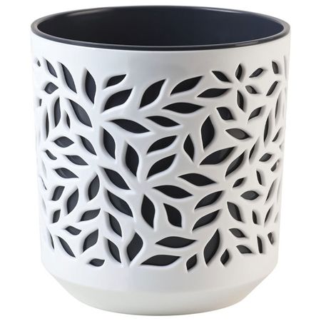 кашпо Leaves 2,5л пластик белый/антрацит камень точильный apollo zorro 17см зеленый карборунд пластик