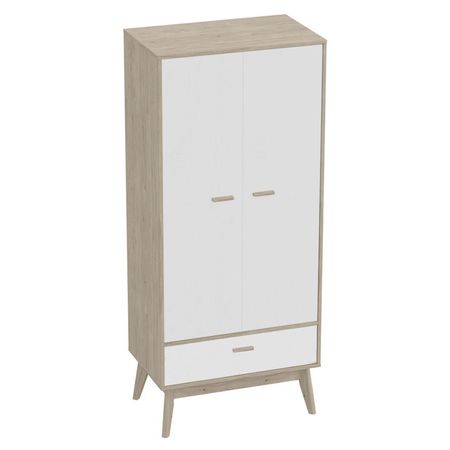 шкаф Калгари 2 двери и 1 ящик 800x500x1850мм дуб натуральный светлый/белый матовый микроскоп микрометр jllsmcmggx 500x