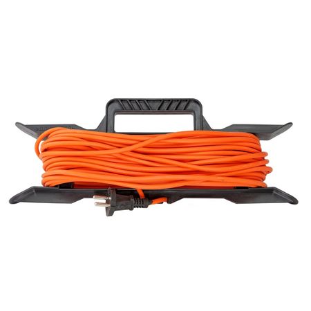 удлинитель силовой на рамке GLANZEN 1 гнездо ПВС 2х0,75мм 10м 6А IP20 оранжевый удлинитель navigator compactline в корпусе пвс б з с выкл ip20 2х0 75мм 6a 10м