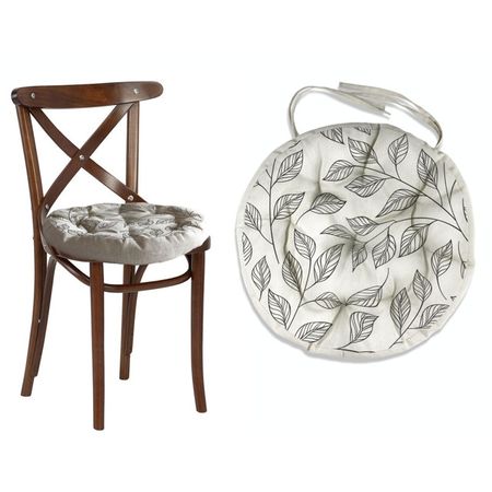 сиденье для стула Листики D40см серое, арт.СО-Листики фартук листики 60х70см серый арт 050 листики