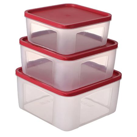 набор контейнеров TODELIA 3шт 3,7л, 2,5л, 1,55л квадратный пластик прозрачные крышки для контейнеров 10 шт
