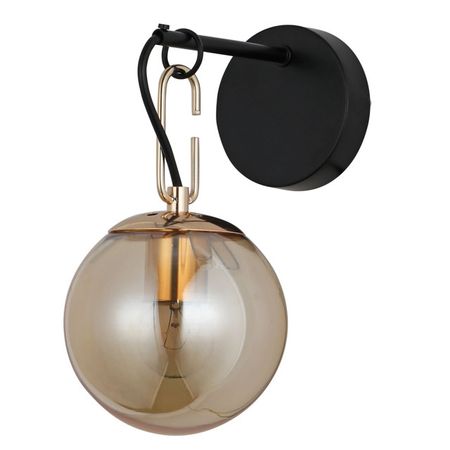 бра настенное SCHAFFNER Posizioni E27 1х60Вт стекло металл чёрный золото