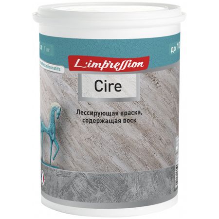 краска лессирующая для декоративных покрытий LIMPRESSION Cire матовая 1л, арт.150-418 грунтовка пигментированная для декоративных покрытий limpression sous couche 4 5л арт 150 478