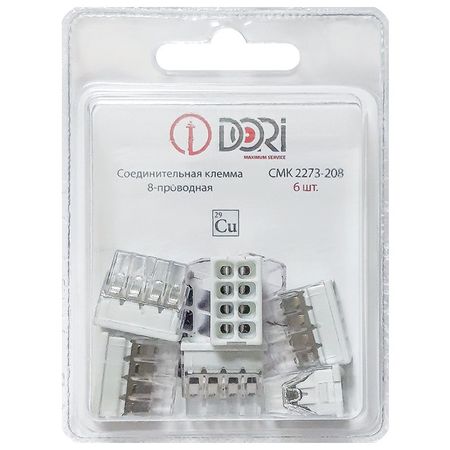 клемма соединительная DORI 8х2,5мм.кв без контактной пасты 6шт клемма соединительная dori 2х4кв мм 6шт прозрачный