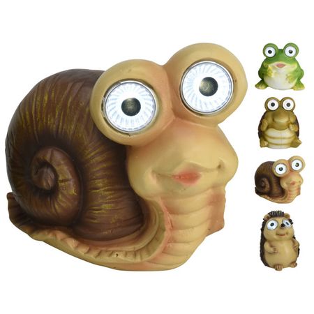 фигура садовая Ёжик/Улитка/Лягушка 110х95х120мм на солнечной батарее пластик в ассортименте отпугиватель птиц на солнечной батарее 3 шт