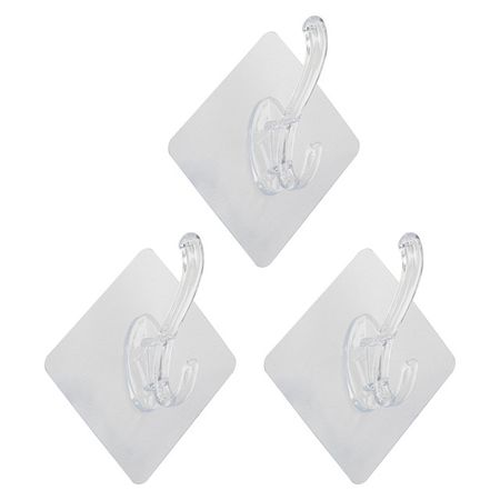 крючки самоклеящиеся РЫЖИЙ КОТ 3шт пластик прозрачные самоклеящиеся крючки moonbiffy