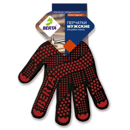 перчатки БЕРТА 191 трикотажные  х/б ПВХ-точка перчатки берта нейлон пвх точка в асс те