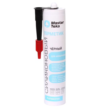 герметик силиконовый MASTERTEKS для аквариумов 290мл черный, арт.9613260 герметик силиконовый masterteks для аквариумов 290мл арт 9613260
