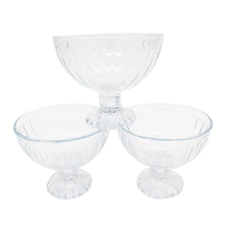 набор креманок KOOPMAN 3шт 10х8см стекло прозрачный