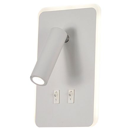 бра светодиодное SCHAFFNER Colpo 10Вт+3Вт пластик мелалл белый ландшафтный фонарь aesyzo rgb теплый белый 10вт