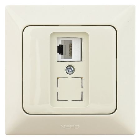 розетка компьютерная 2 пост NE-AD Aras гнездо с заглушкой крем переключатель 1 клавишный ne ad aras крем