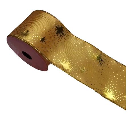 лента п\э MAXIJOY Золотые звезды 6см 2,7м золотой золотые акриловые звезды конфетти