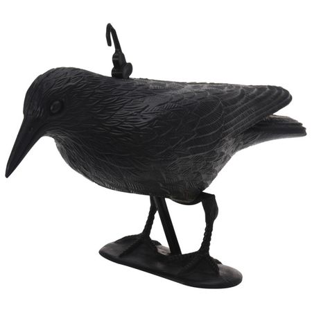 фигура садовая Ворона с крючком 355х190х130мм полипропилен черный хэллоуин висячая гирлянда   ворона