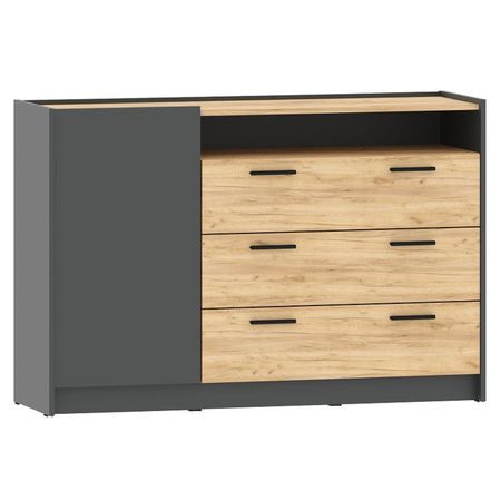 тумба Оттавия 1350х400х904мм антрацит/дуб крафт золотой тумба лофт 800х355х450мм дуб крафт лдсп