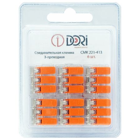 клемма соединительная DORI 3х4кв.мм 6шт прозрачный клемма соединительная dori 5х4кв мм 6шт прозрачный