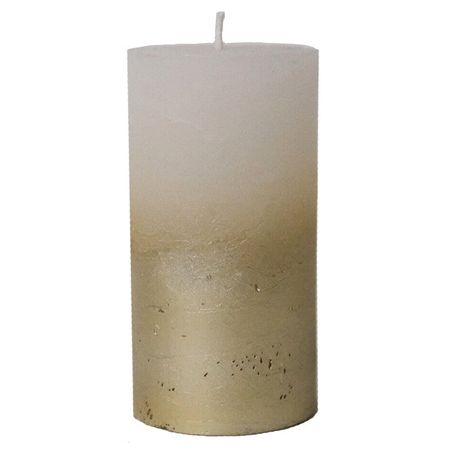 свеча-столбик HOME INTERIORS Рустик 6х11см 25ч/г белый-золото без аромата свечей античные 3шт 22х2 2 белый 7ч без аромата