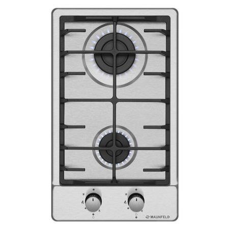 поверхность газовая MAUNFELD EGHS.32.6CS/G 2 конфорки нержавеющая сталь/чугун серебристый для toyota roomy 2016 2020 нержавеющая порога панели потертости пластины удар шаг накладка протектор