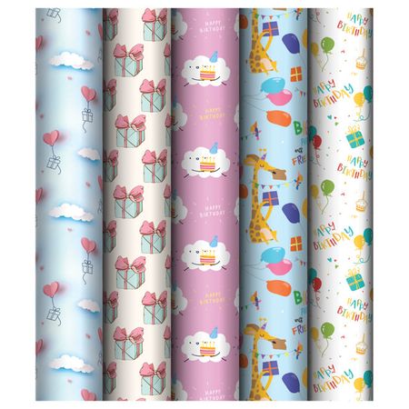 бумага упаковочная MESHU День Рождения 70х100см в асс-те фоторамка для фотобудки chicinlife день рождения