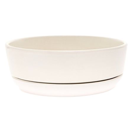 горшок керамический с поддоном Огма 0,6л d15см h5,5см бонсай белый искусственные бонсай мerylover зелёные