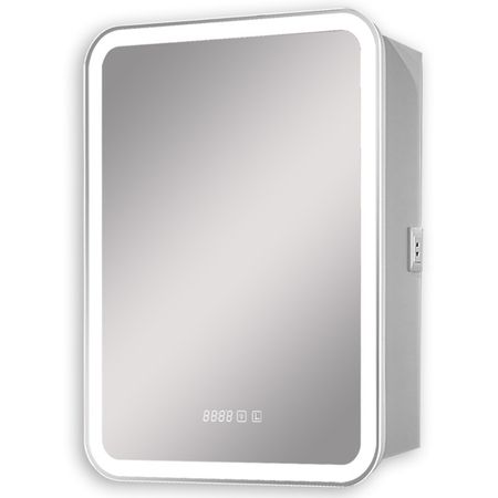 шкаф зеркальный для ванной Silver Mirrors Фиджи с часами 60 см беспроводной пульт для открытия ворот kingjoin