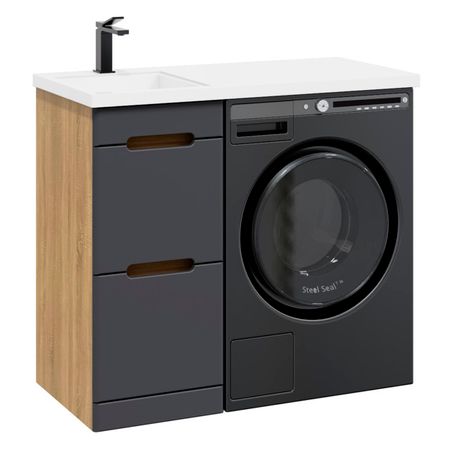 тумба с раковиной напольная VANNIKA Faro 40х100см левая серый софт тач тумба с раковиной турин угловая напольная 58 5 см дуб вотан темно серый