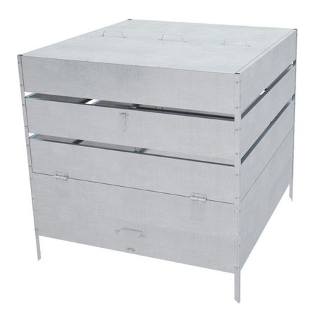 компостер БЛАГО 100x100x100см серый сталь