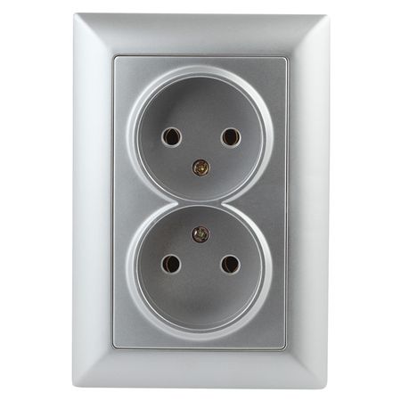 розетка 2 поста INTRO Solo без заземления 16А алюминий амб 050015 03 cfa 5 в 5015 для mazda cx4 автомобильная фара в сборе охлаждающий вентилятор 3 контакта