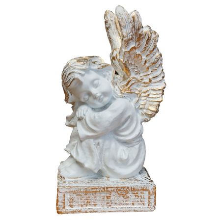 фигура садовая Ангелочек на пьедестале 20см фигура световая maxijoy снеговик в шляпе 40см 50led холодный белый