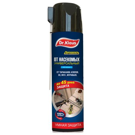 аэрозоль Dr.Klaus универсальный от тараканов, муравьев, мух, ос и др. насекомых 600мл гранулы dr klaus от муравьев и других насекомых 375 г