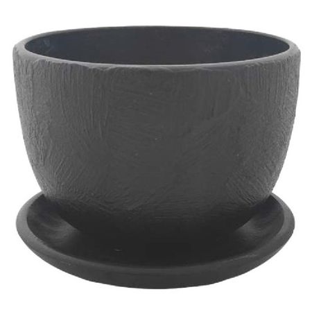 горшок керамический с поддоном 0,5 л антрацитово-серый горшок керамический с поддоном лофт 18л d32см h28см высокий овал шнур серый