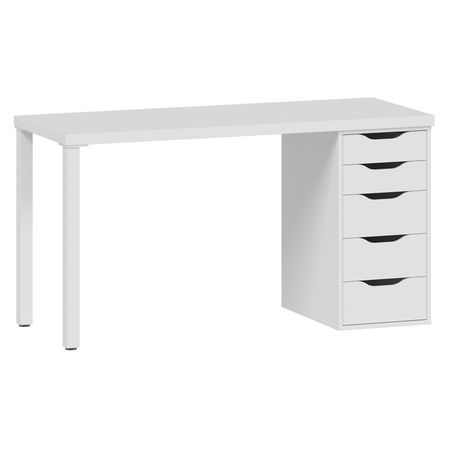 стол письменный Ингар 1/5Т 1200x750x550мм тамбурат белый комод ингар 5 360x710x530мм лдсп белый