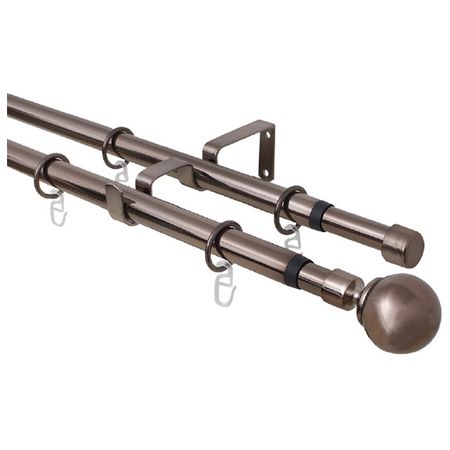 карниз телескоп. 2-рядный ARTTEX 160-300см 16/19мм коньяк наконечник шар, арт.15.688 коньяк эгриси 6 лет грузия 0 5 л